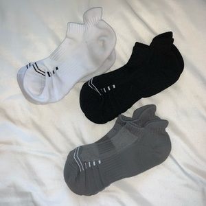 Three pairs of athletic socks
